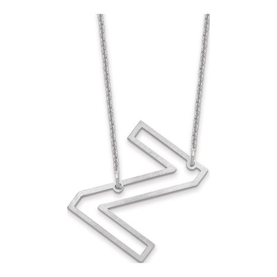 10K White Gold Sideways Initial Z Necklace