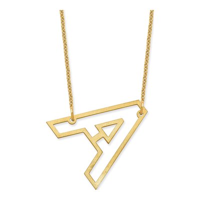 10K Yellow Gold Sideways Initial A Necklace