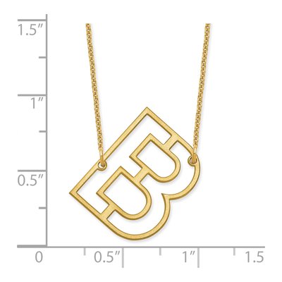 10K Yellow Gold Sideways Initial B Necklace – view 3