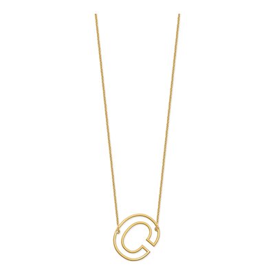 10K Yellow Gold Sideways Initial C Necklace – view 2