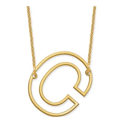 10K Yellow Gold Sideways Initial C Necklace