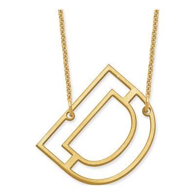 10K Yellow Gold Sideways Initial D Necklace