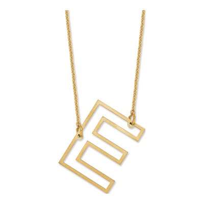 10K Yellow Gold Sideways Initial E Necklace