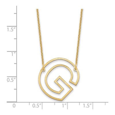 10K Yellow Gold Sideways Initial G Necklace – view 3