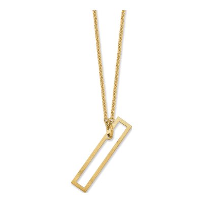 10K Yellow Gold Sideways Initial I Necklace