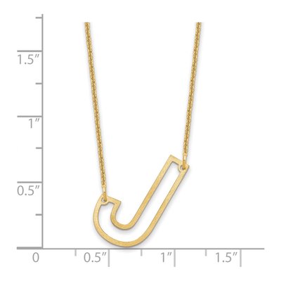10K Yellow Gold Sideways Initial J Necklace – view 3