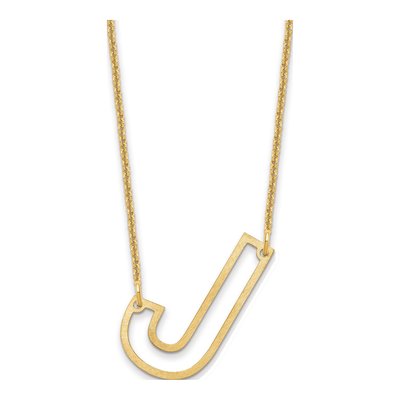 10K Yellow Gold Sideways Initial J Necklace