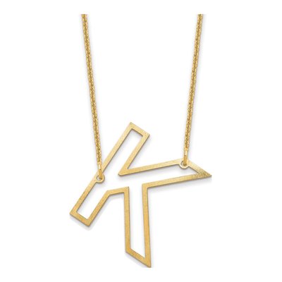 10K Yellow Gold Sideways Initial K Necklace
