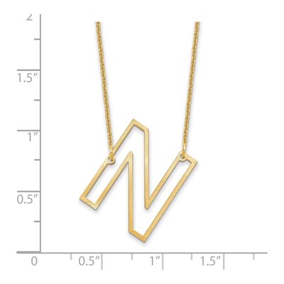 10K Yellow Gold Sideways Initial N Necklace – view 3