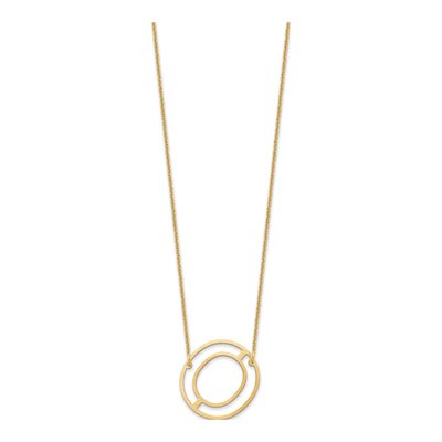 10K Yellow Gold Sideways Initial O Necklace – view 2