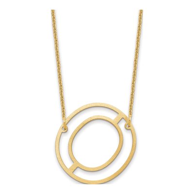 10K Yellow Gold Sideways Initial O Necklace