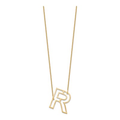 10K Yellow Gold Initial R Necklace – view 2