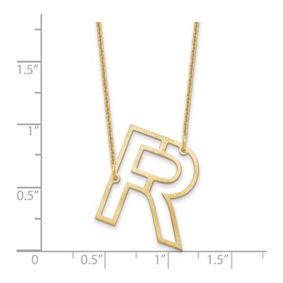 10K Yellow Gold Initial R Necklace – view 3