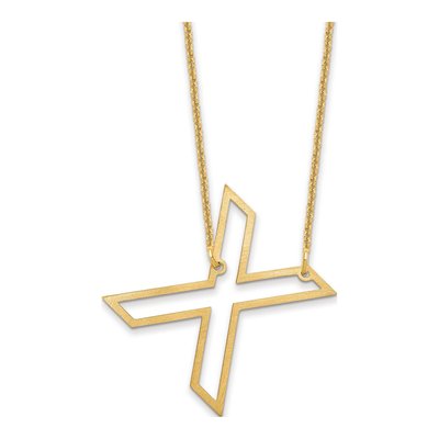 10K Yellow Gold Initial X Necklace