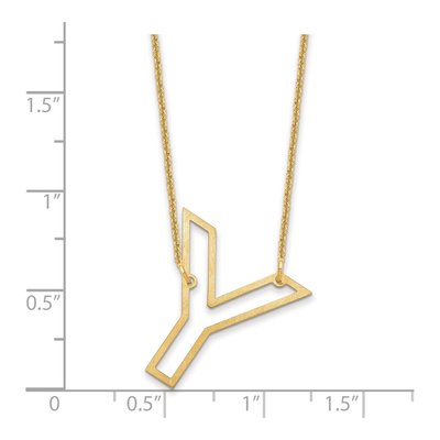 10K Yellow Gold Sideways Initial Y Necklace – view 3