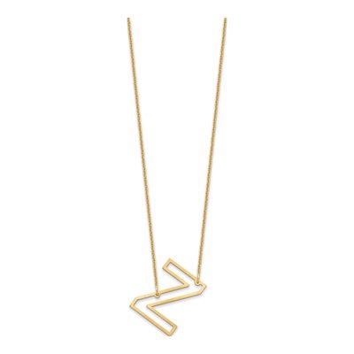 10K Yellow Gold Sideways Initial Z Necklace – view 2