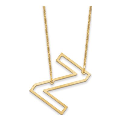 10K Yellow Gold Sideways Initial Z Necklace