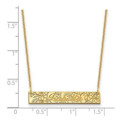 10K Yellow Gold Personalized Name Flower Necklace – view 4