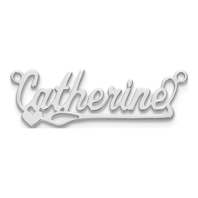10K White Gold Heart Name Plate Pendant – view 5