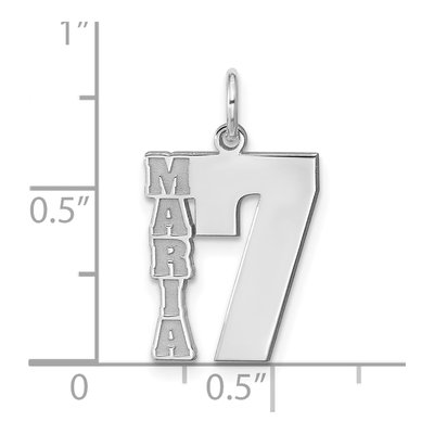 10K White Gold Personalized Name Number Charm – view 4