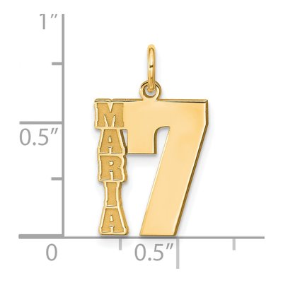 10K Yellow Gold Personalized Name Number Charm – view 4