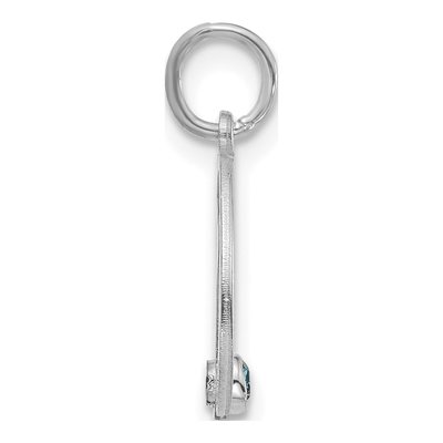 10K White Gold Initial Birthstone Charm – view 2