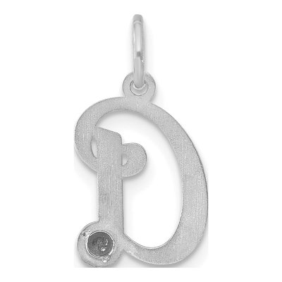 10K White Gold Initial Birthstone Charm – view 3