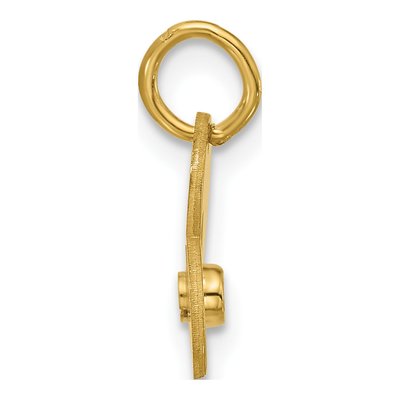 10K Yellow Gold Initial Heart Birthstone Charm – view 2