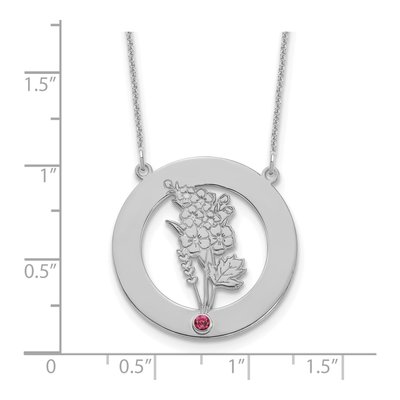 10K White Gold Personalized Birth Flower Necklace – view 3