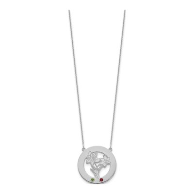 10K White Gold Personalized Birth Flower Necklace – view 2