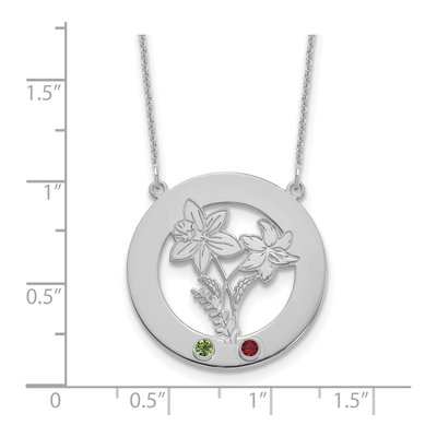 10K White Gold Personalized Birth Flower Necklace – view 3