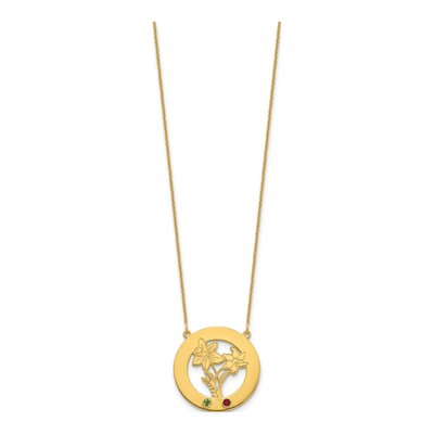 10K Yellow Gold Personalized Birth Flower Necklace – view 2