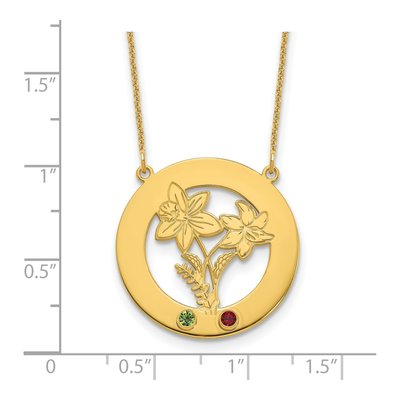 10K Yellow Gold Personalized Birth Flower Necklace – view 3