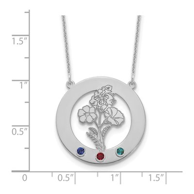 10K White Gold Personalized Birth Flower Necklace – view 3