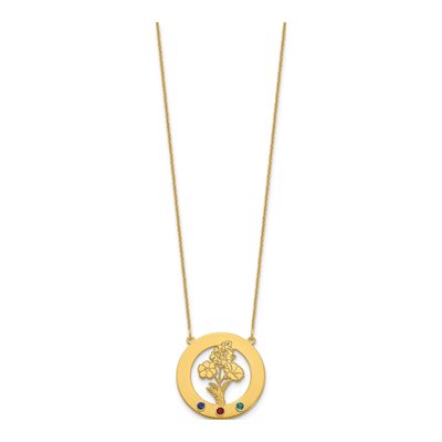 10K Yellow Gold Personalized Birth Flower Necklace – view 2