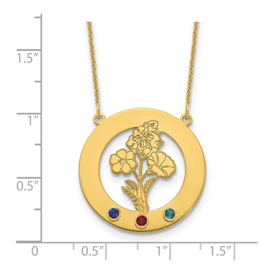 10K Yellow Gold Personalized Birth Flower Necklace – view 3