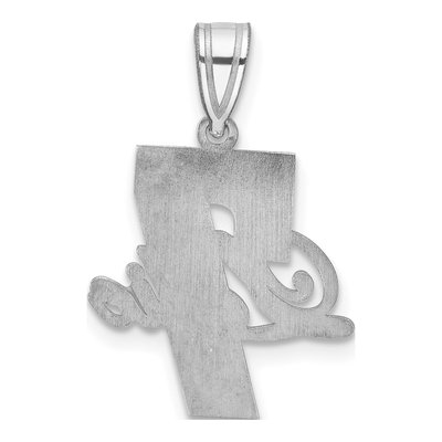 10K White Gold Personalized Name Number Pendant – view 3