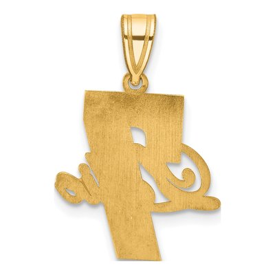 10K Yellow Gold Personalized Name Number Pendant – view 3