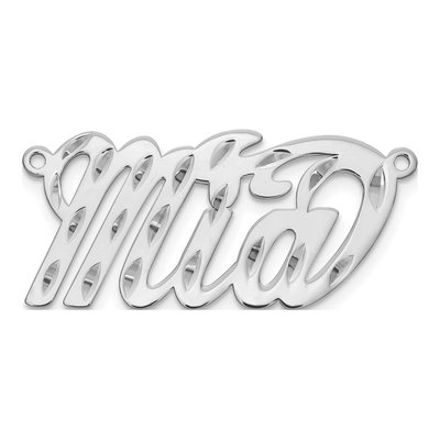 10K White Gold Diamond-Cut Name Plate Pendant – view 2