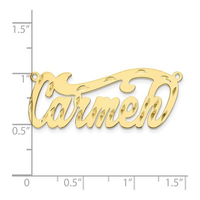 10K Yellow Gold Personalized Name Plate Pendant – view 3
