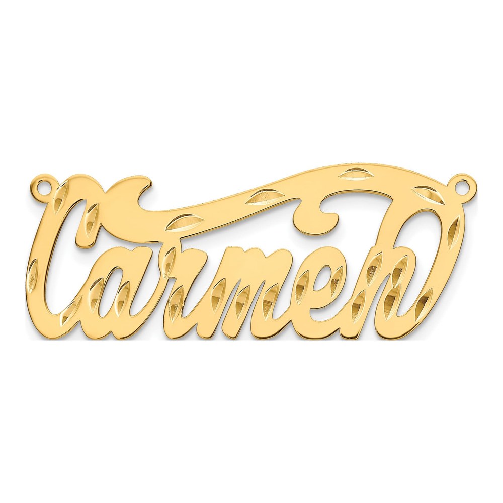 10K Yellow Gold Personalized Name Plate Pendant