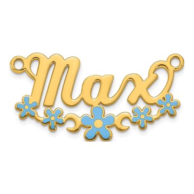 10K Yellow Gold Personalized Name Plate Pendant – view 2