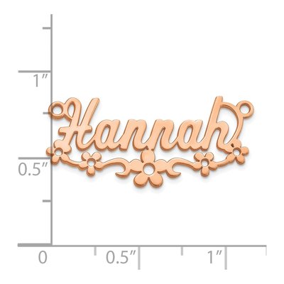 10K Rose Gold Personalized Flower Name Plate Pendant – view 5