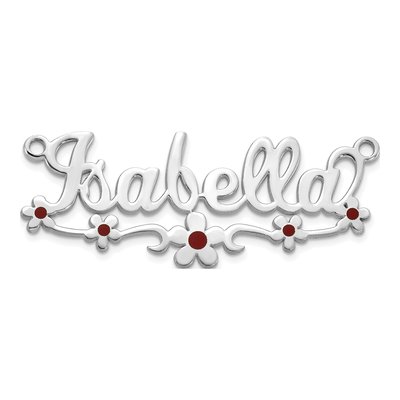 10K White Gold Personalized Name Plate Pendant – view 3
