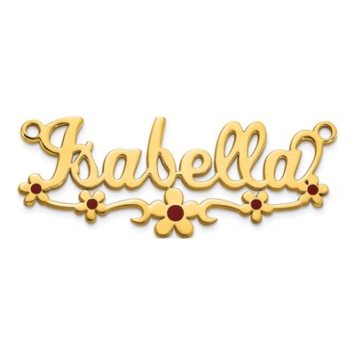 10K Yellow Gold Personalized Name Plate Pendant – view 4