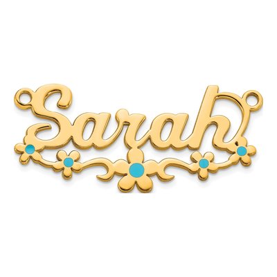 10K Yellow Gold Personalized Name Plate Pendant