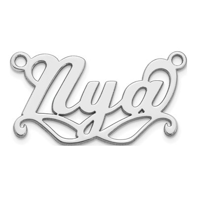 10K White Gold Personalized Name Plate Pendant – view 2