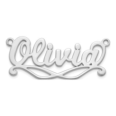 10K White Gold Personalized Name Plate Pendant