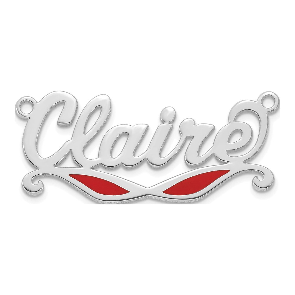 10K White Gold Rhodium-Plated Epoxy Sunglass Name Plate