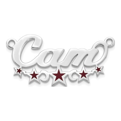 10K White Gold Personalized Name Plate Pendant – view 2